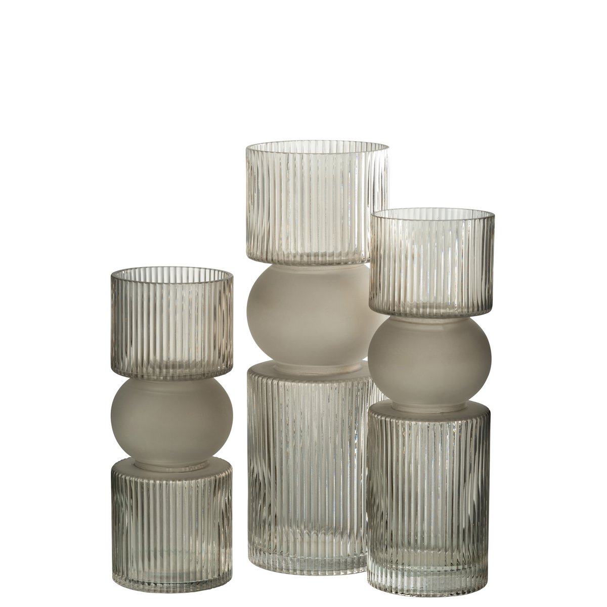 Vase/Kerzenhalter Candy Glass Grey Large