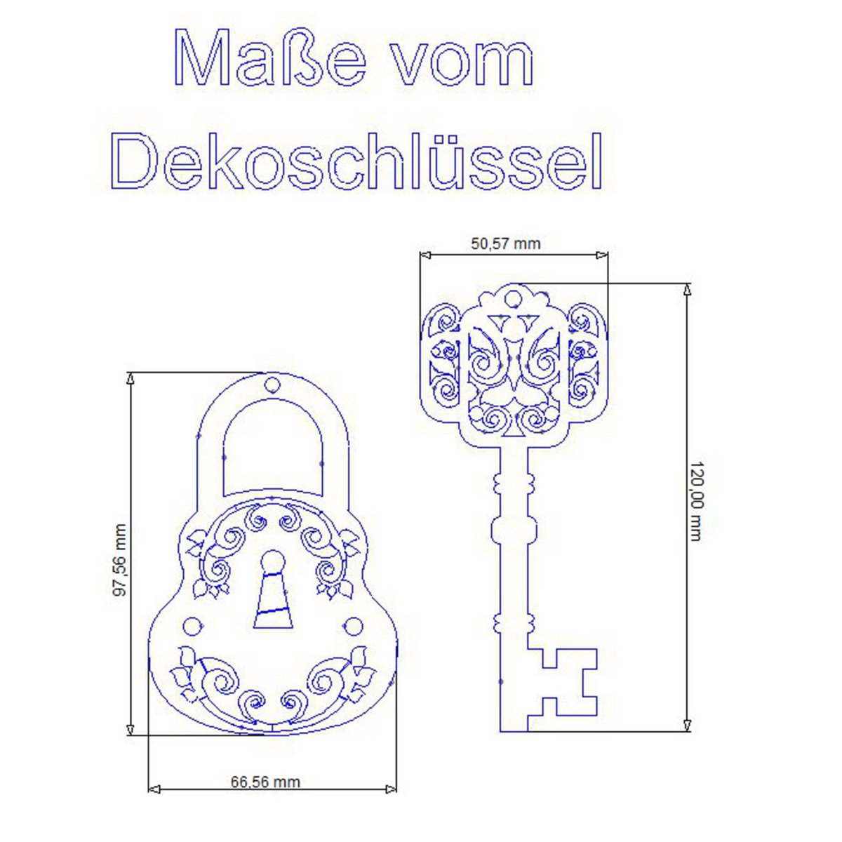 Deko Vorhängeschloss mit Schlüssel | Nostalgische Dekohänger | im Set