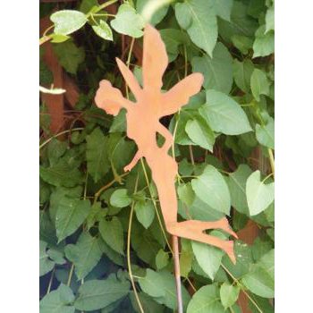 Edelrost Elfe " fliegend" | auf Stab | Boho Style Gartenstecker