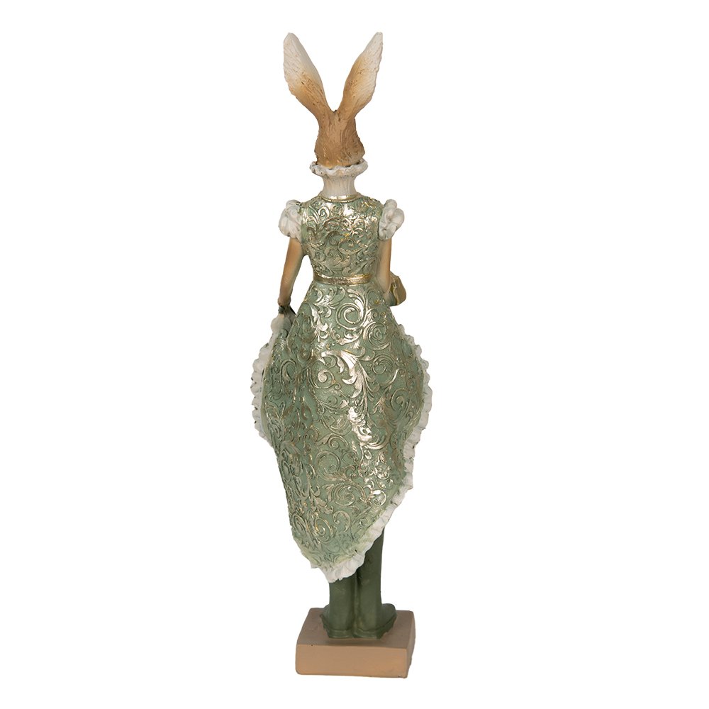 Dekorationsstatue Kaninchen Grün, Braun, Beige 11x8x33 cm