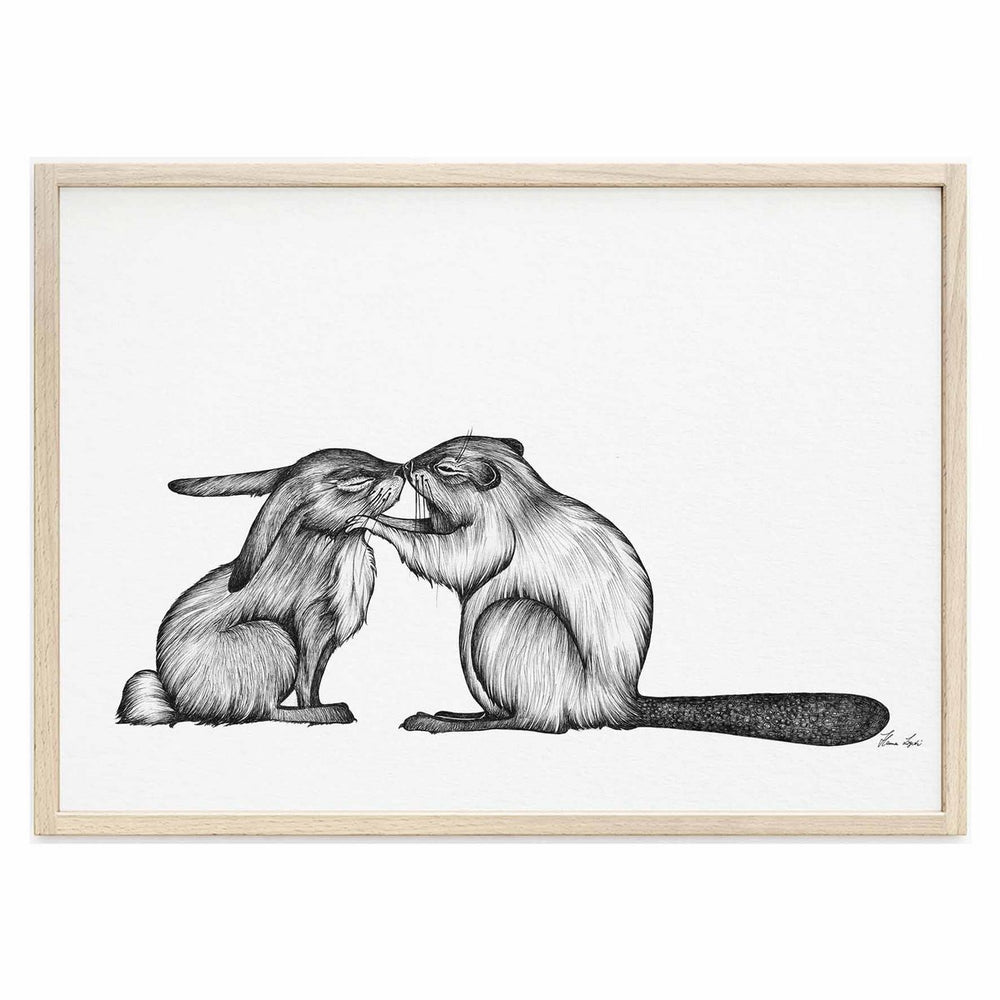 Kunstdruck - Kaninchen & Biber