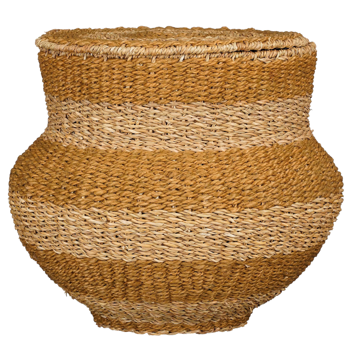 Tacoma Aufbewahrungskorb mit Deckel – H48 x Ø55 cm – Jute – Gelb