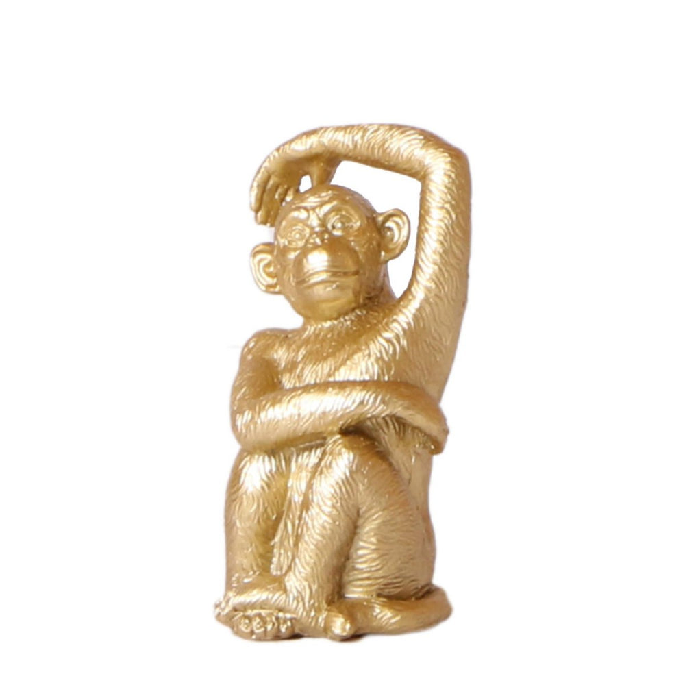 Sitzender Affe - Gold