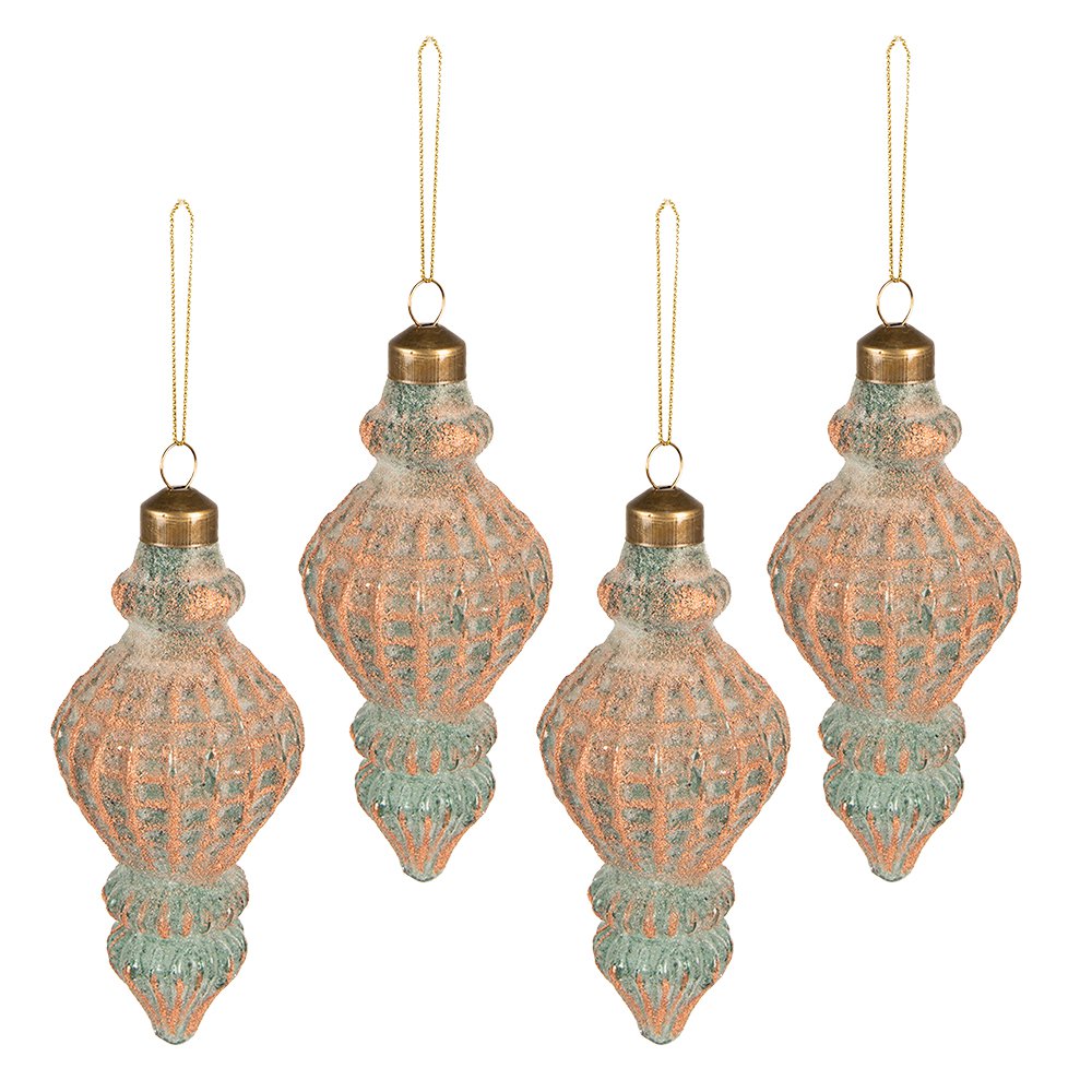 Weihnachtskugel Kupferfarben Set 4? 6x14 cm
