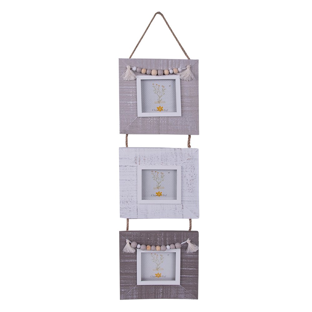 Fotorahmen Grau, Beige, Weiß 14x1x58 cm / 7x7 cm (3)