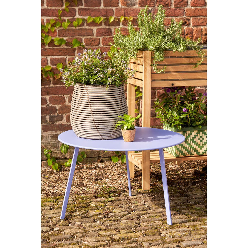 
                      
                        Seattle Outdoor-Beistelltisch – H38 x Ø58 cm – Metall – Lila
                      
                    
