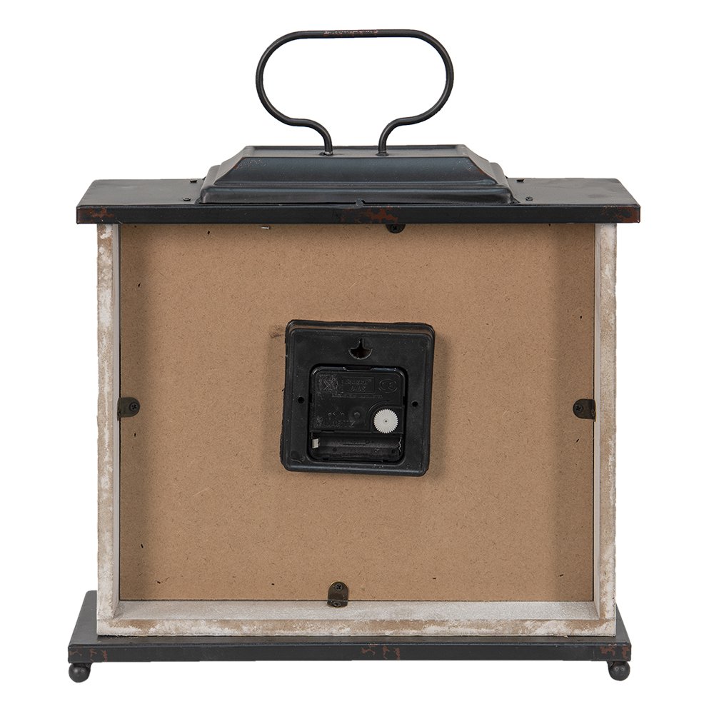 
                      
                        Tischuhr Schwarz Weiß, Holz und Eisen 36x10x32 cm / 1xAA
                      
                    
