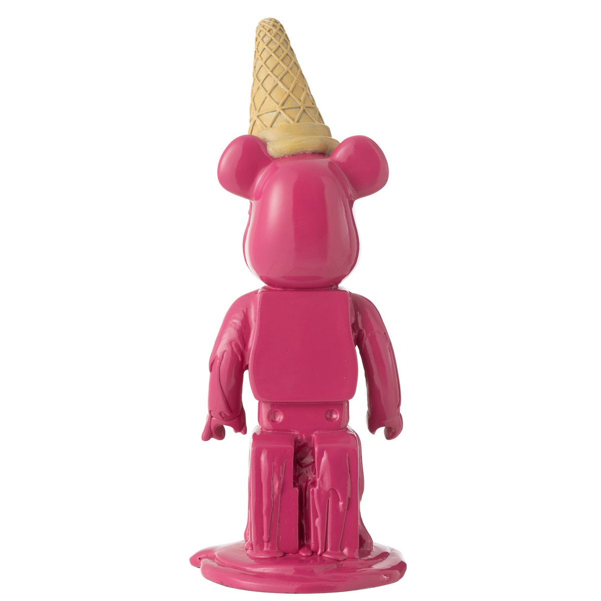 Dekofigur Bär mit Eistüte, Pink