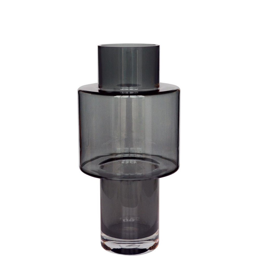 Vase aus Glas Juba M - H40 B20 - Grau