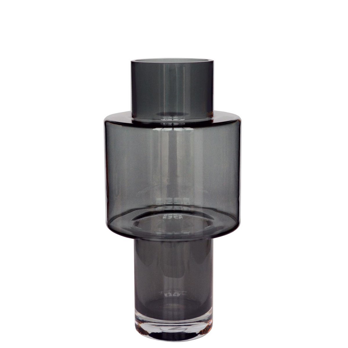 Vase aus Glas Juba M - H40 B20 - Grau