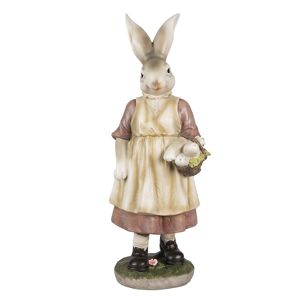 Dekorationsstatue Kaninchen Braun Rosa 14x11x38 cm