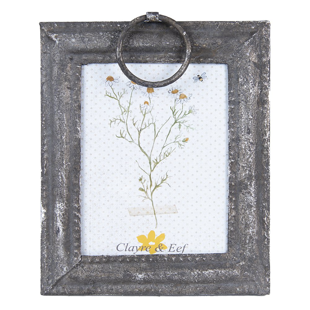 Fotorahmen Grau, Eisen und Glas 23x5x28 cm / 20x25 cm
