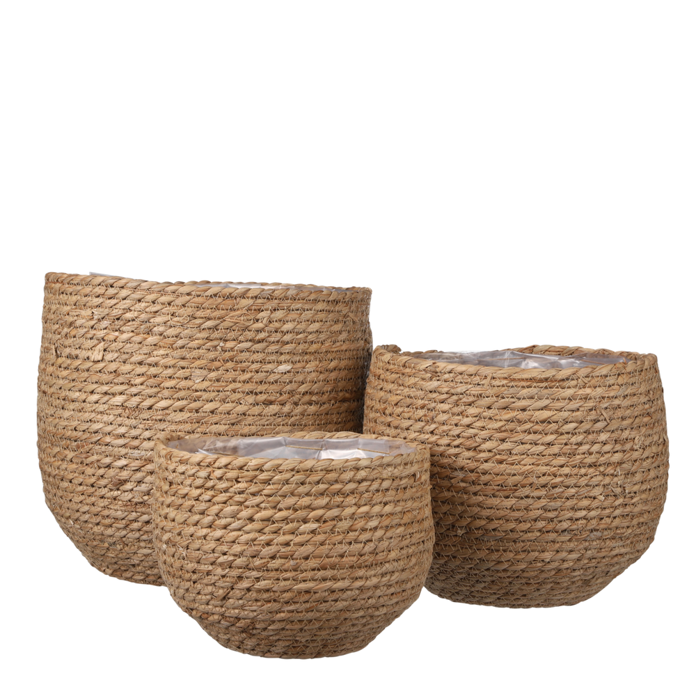 
                      
                        Jorck Pflanzkorb – 3er-Set – H24 x Ø26 cm – Seegras – Hellbraun
                      
                    