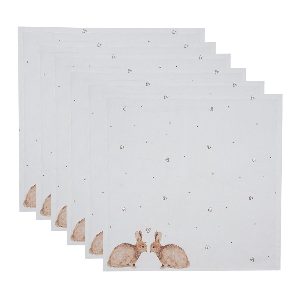 Servietten Baumwolle 6er Set Beige Braun 40x40 cm