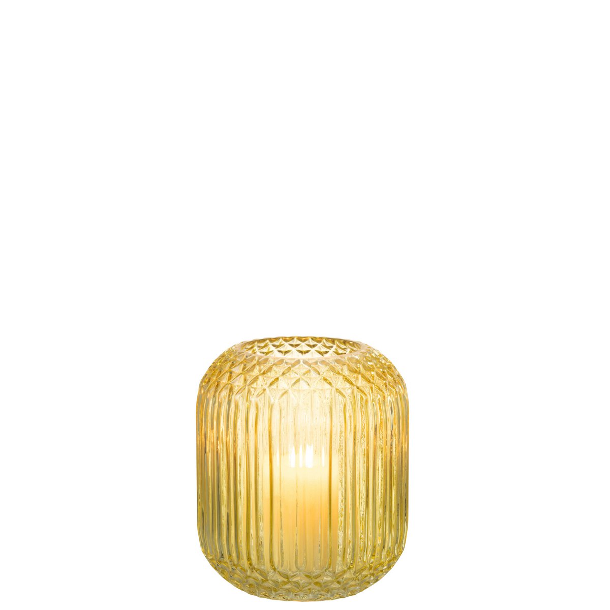 Vase Straight Cut - Glas - Gelb - klein