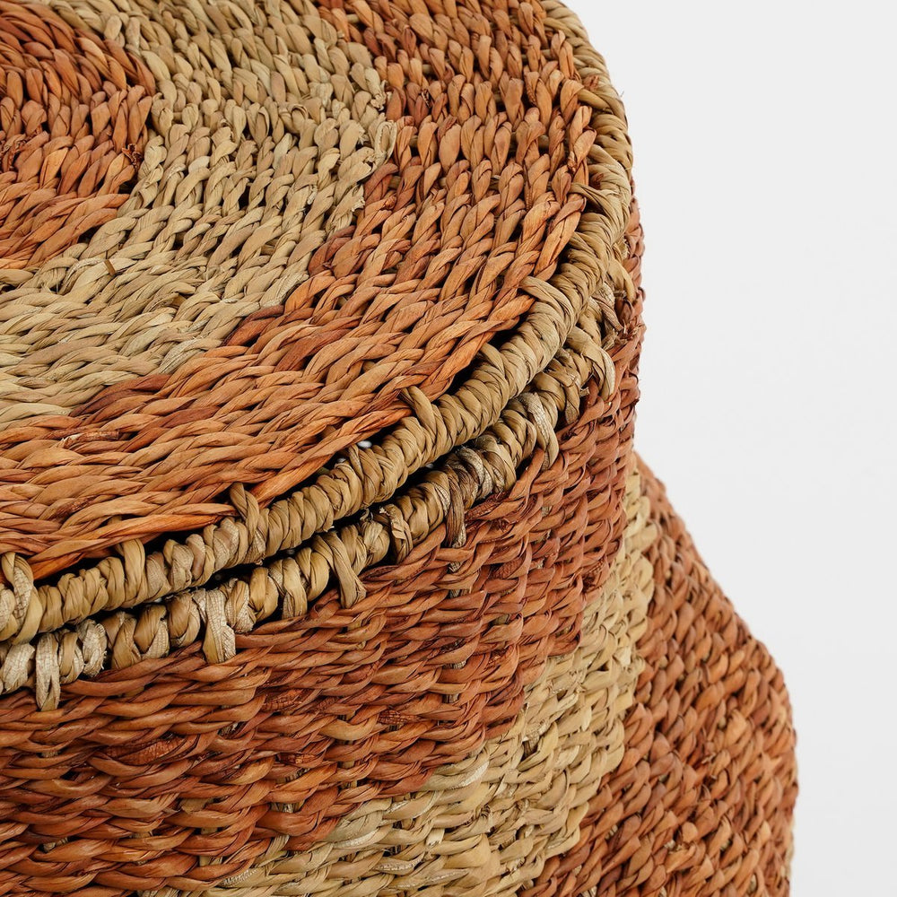 Tacoma Aufbewahrungskorb mit Deckel – H48 x Ø55 cm – Jute – Orange