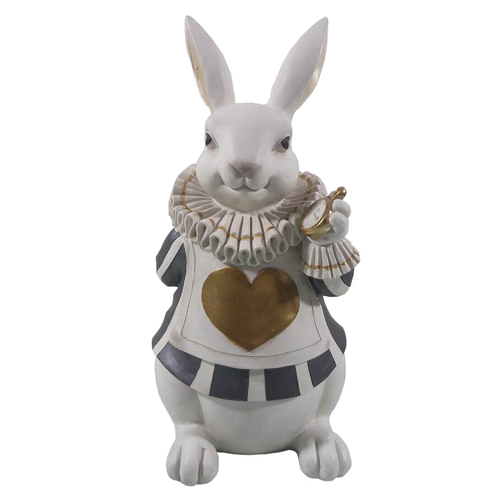 Dekorationsstatue Kaninchen Weiß 17x14x33 cm