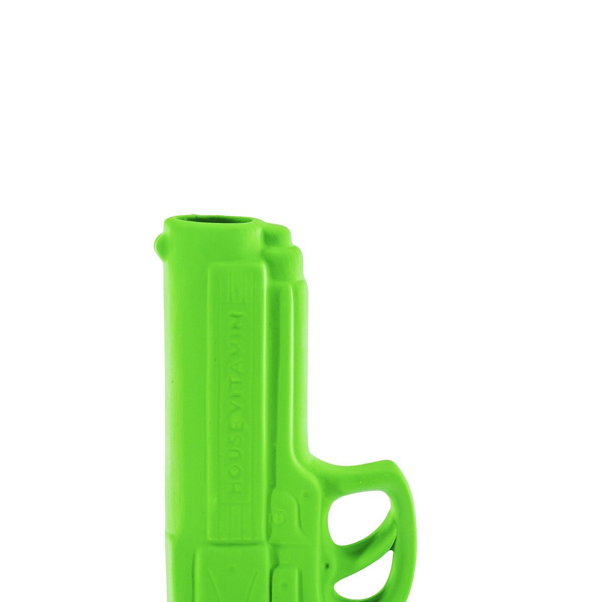 Vase - Waffe - Keramik - Neongrün - 15x9x23cm