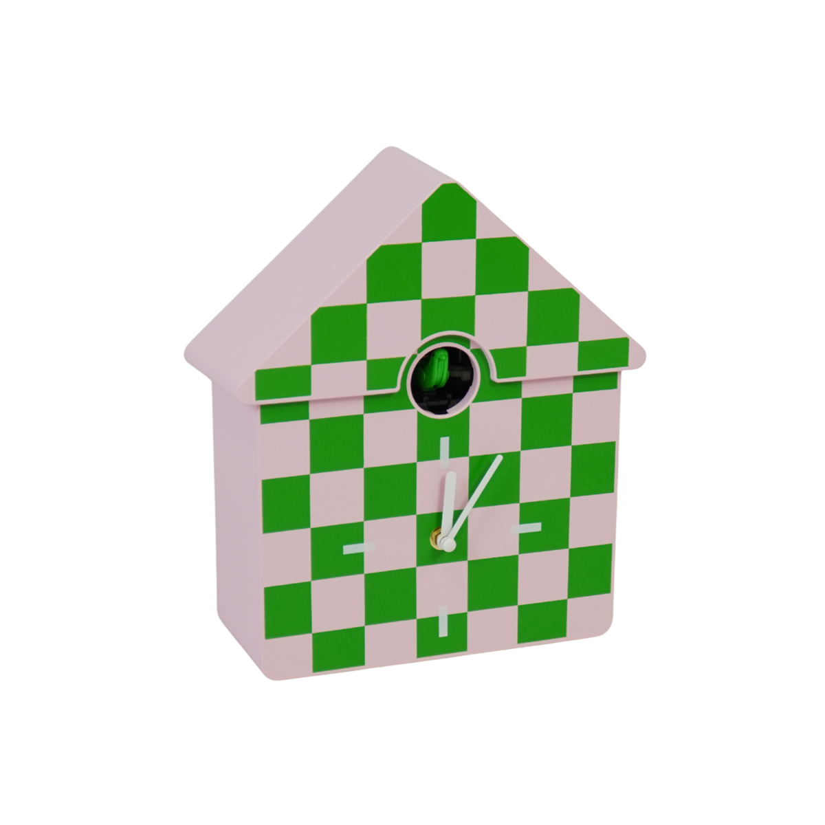 Uhr-Wanduhr Kuckucksmuster- grün/rosa 24x27x9cm