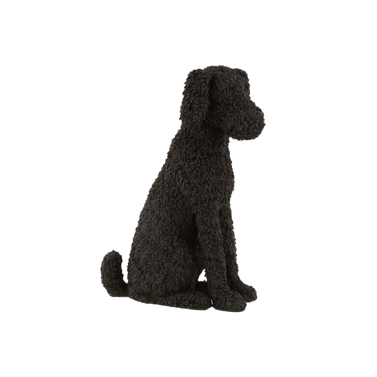 Dekofigur Sitzender Hund aus Polyresin in Schwarz