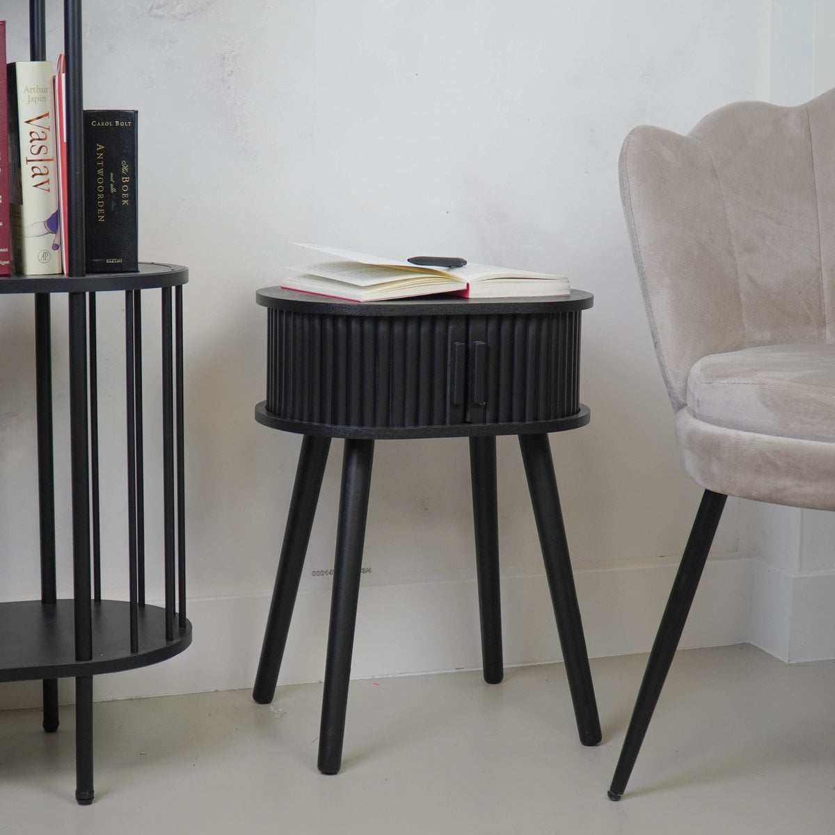 Beistelltisch / Nachttisch - Schwarz - MDF - 40x30x53cm