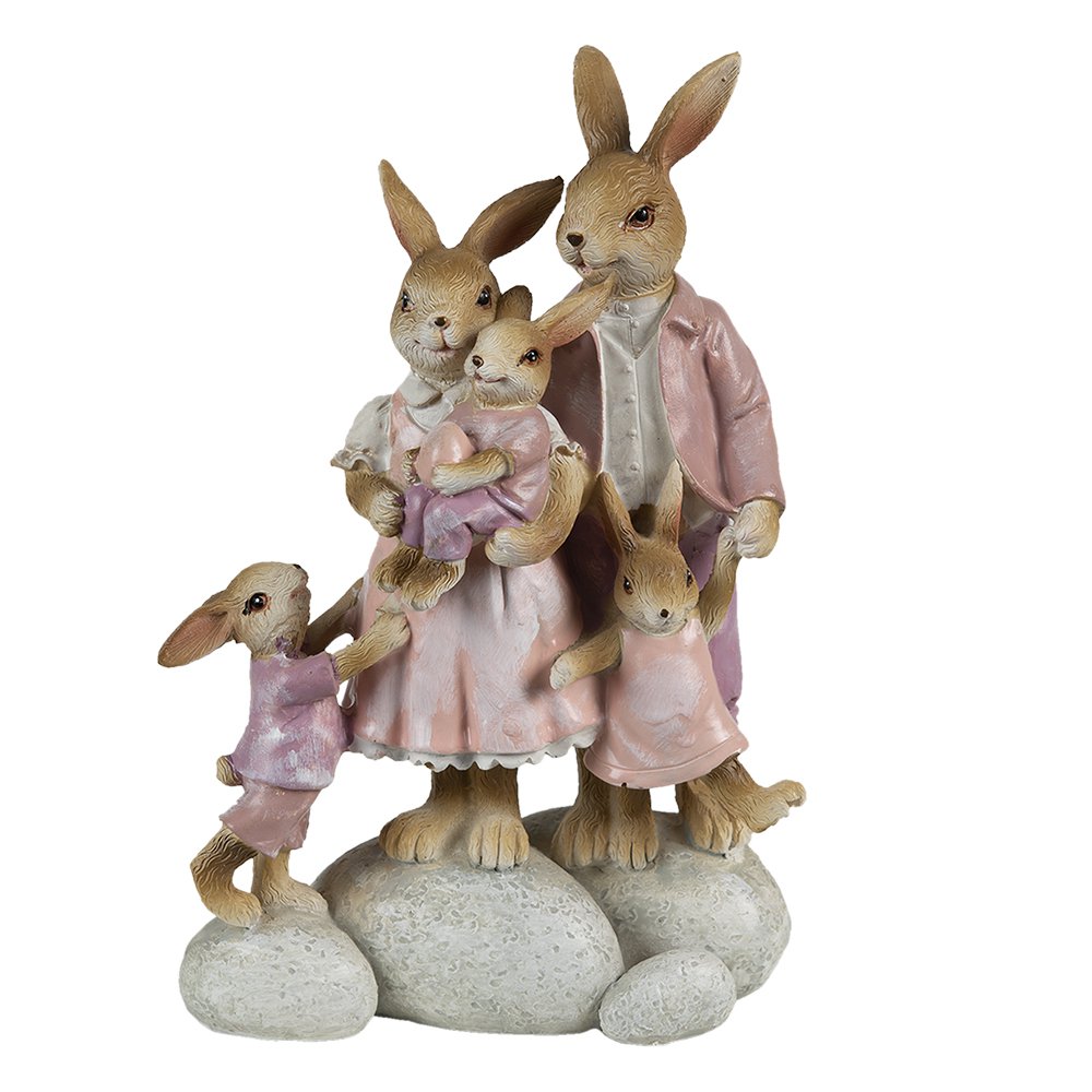 Dekoration Kaninchen Rosa, Beige 11x6x18 cm