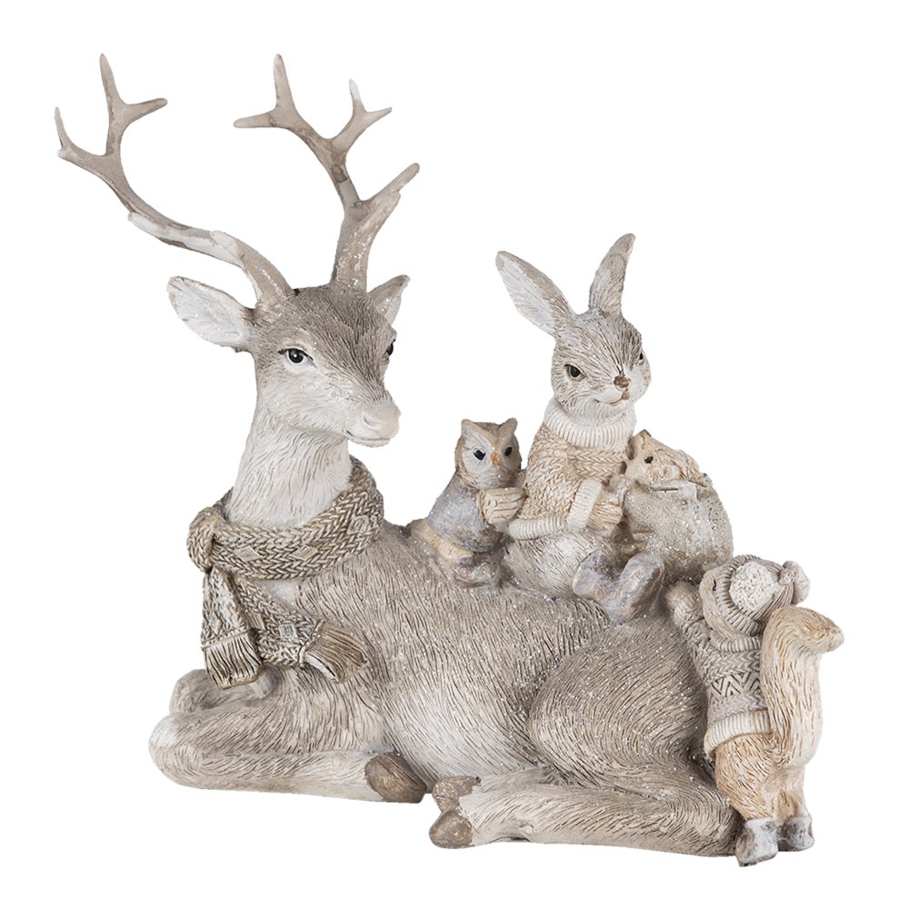 Dekorationsstatue Hirsch Grau 20x10x16 cm