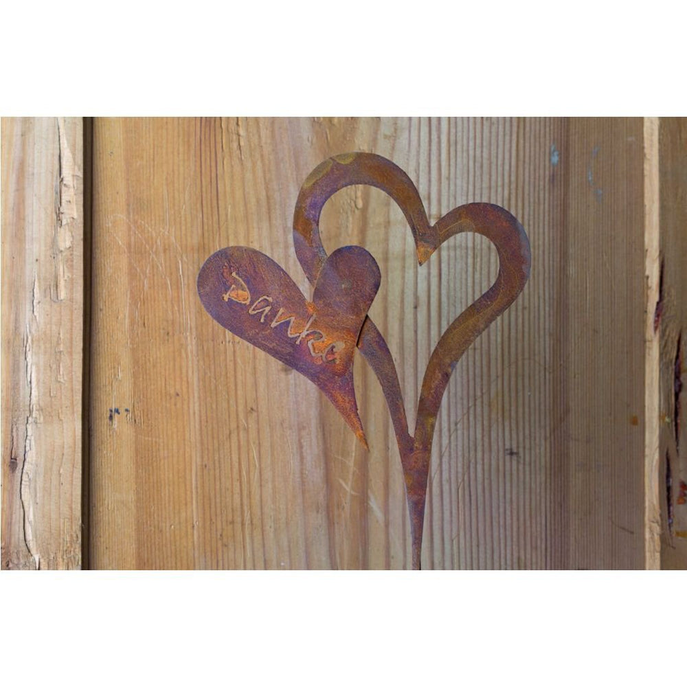 Vintage Deko Blumenstecker Herz "Danke" | Gartendeko | 20 cm x 16 cm