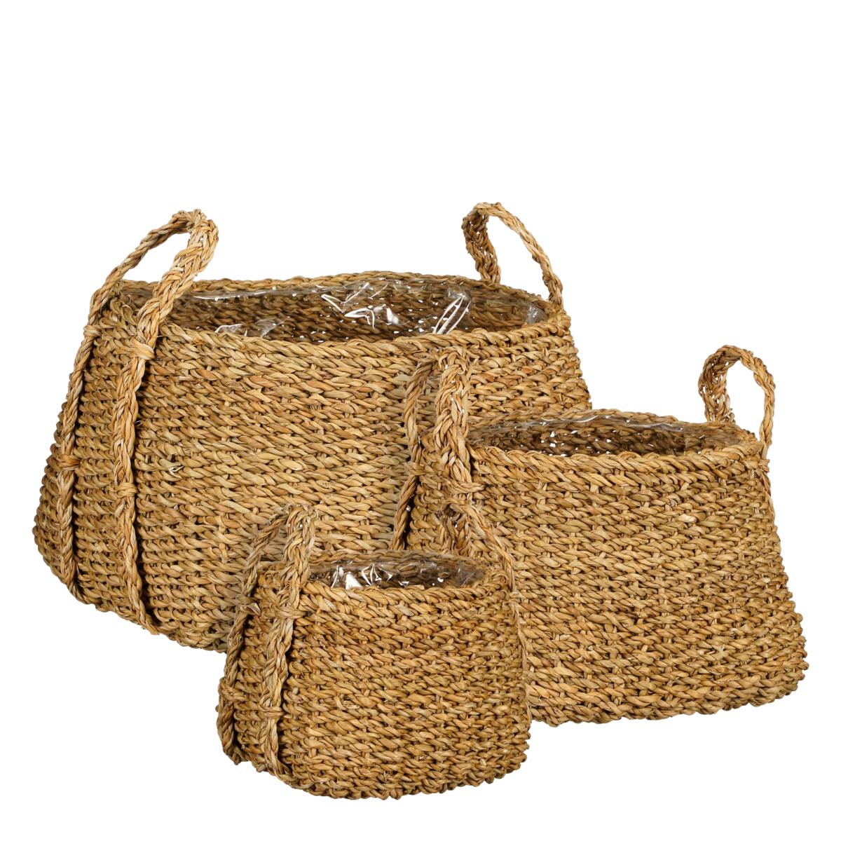 Pflanzkorb – 3er-Set – H25 x Ø35 cm – Braun