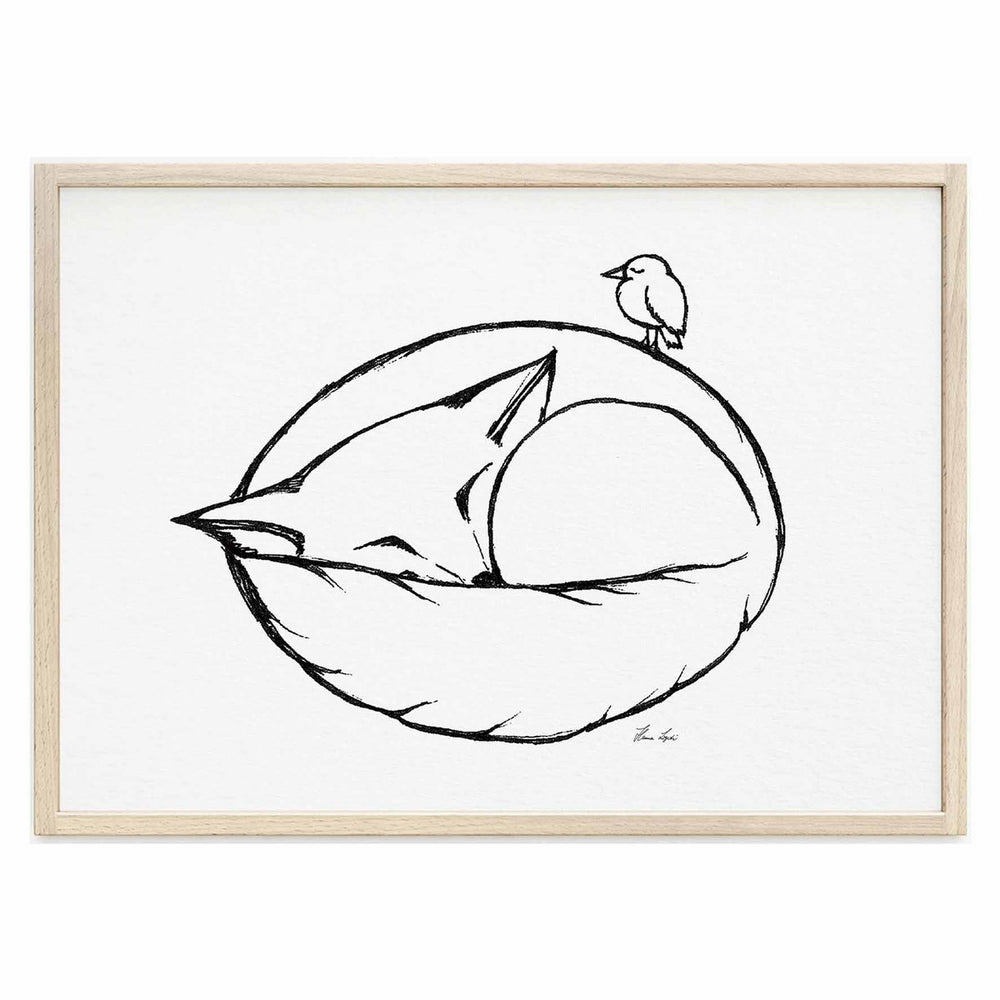 Kunstdruck - Schlafender Fuchs