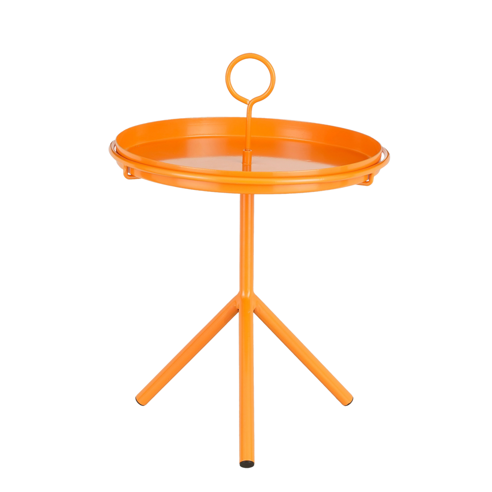 Aston Beistelltisch mit abnehmbarem Tablett – H42 x Ø31 cm – Metall – Orange