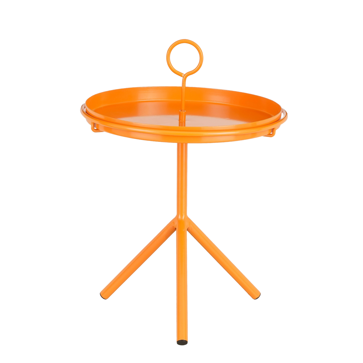 Aston Beistelltisch mit abnehmbarem Tablett – H42 x Ø31 cm – Metall – Orange