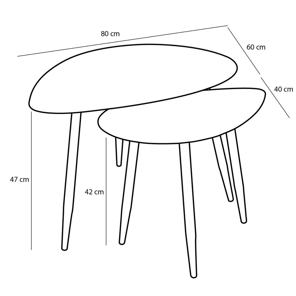 
                      
                        Beistelltisch – 2er-Set – L80 x B60 x H47 cm – Metall – Schwarz
                      
                    