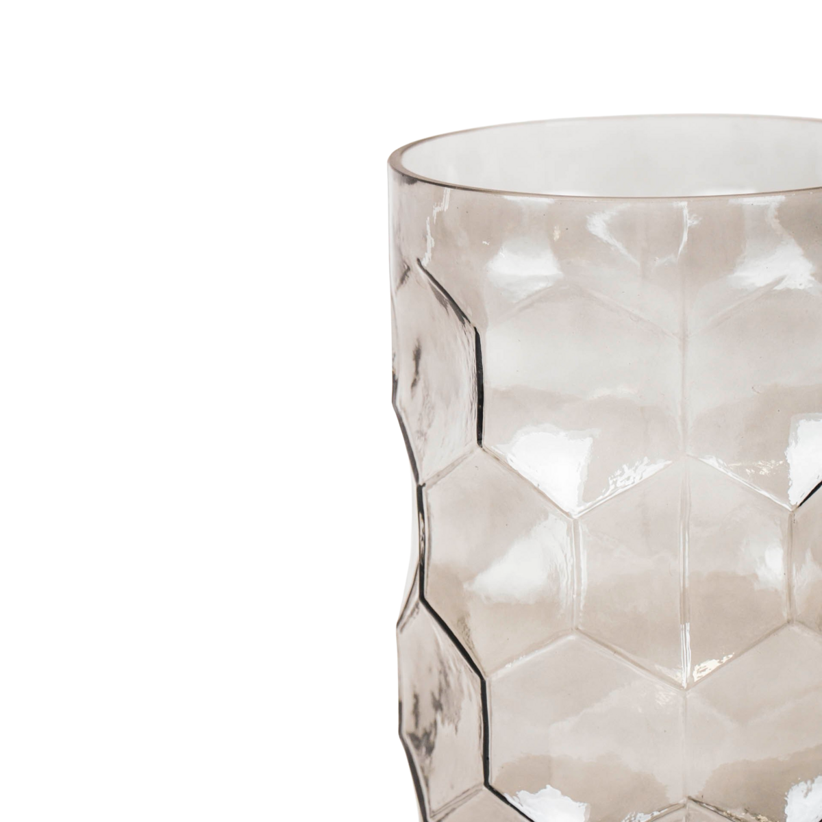 Vase - Muster - Glas - Smokey - 15x24,5cm