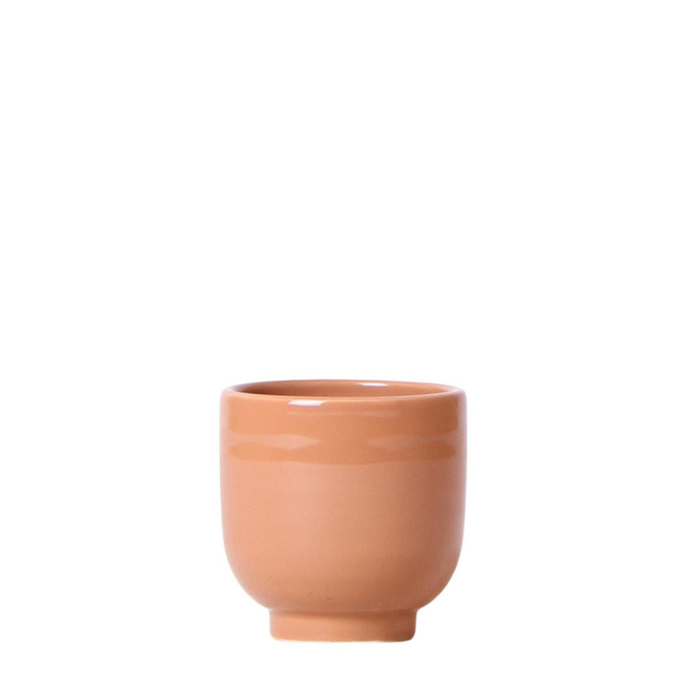 Glasierter Blumentopf – Dekotopf aus Cognac-Keramik mit Glanz – Ø6cm