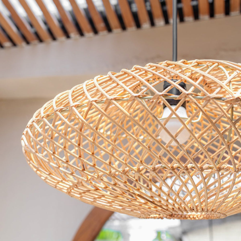 
                      
                        Rattan-Lampe, natürlicher Lampenschirm, ARANA, flache Deckenleuchte, Hängelampe aus Naturfasern
                      
                    