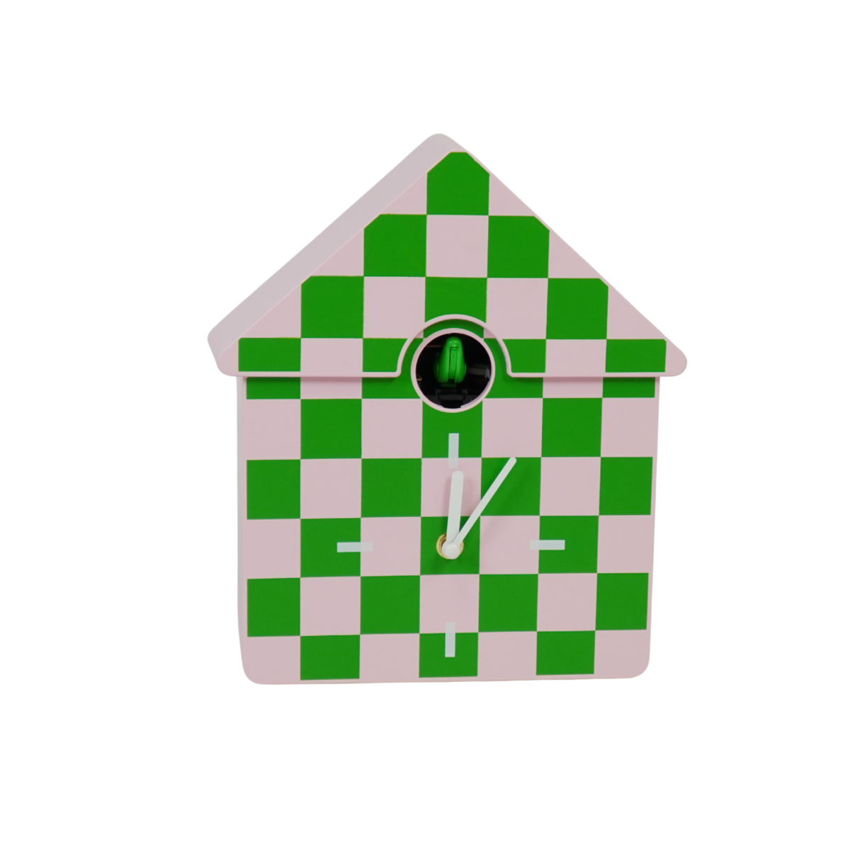 Uhr-Wanduhr Kuckucksmuster- grün/rosa 24x27x9cm