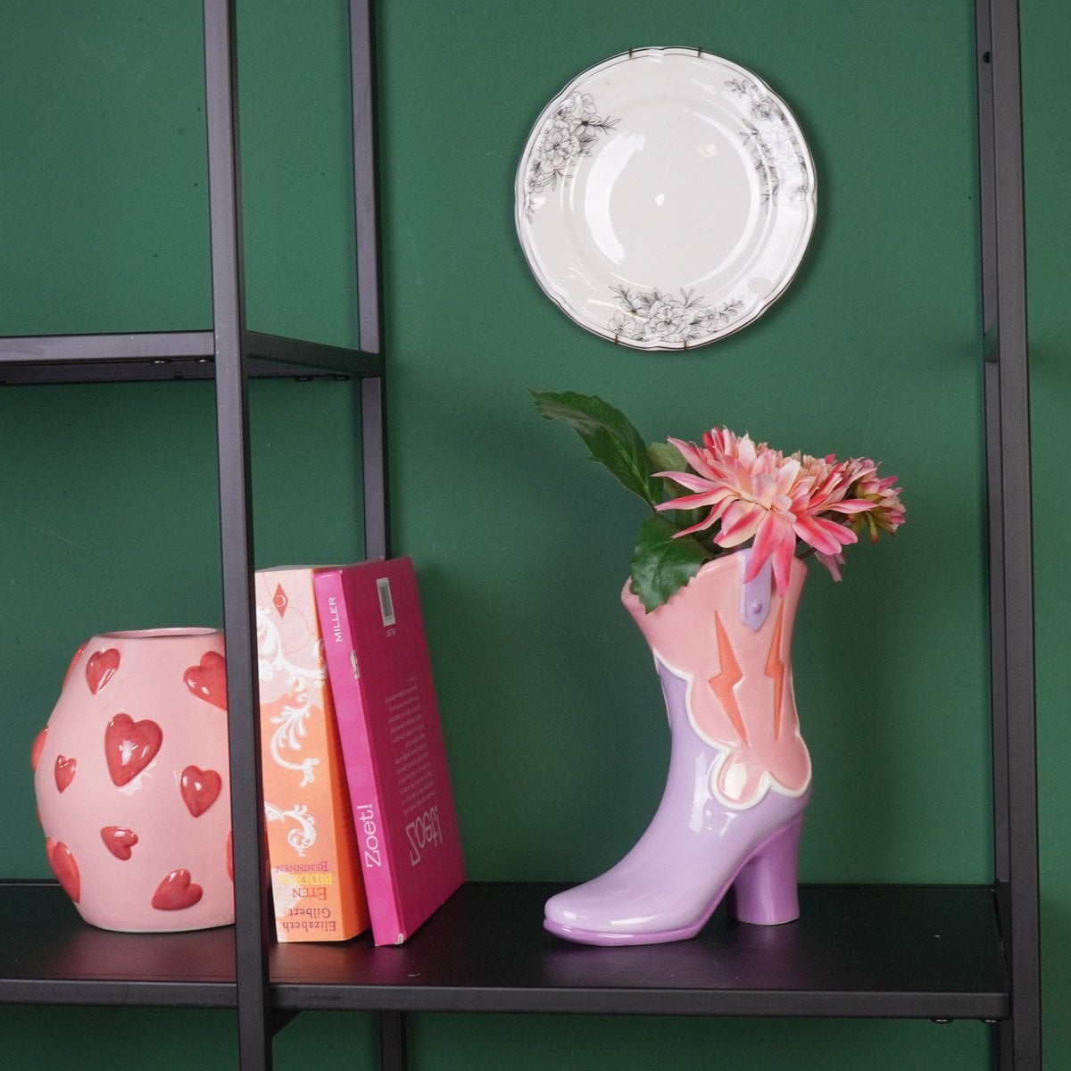 Blumenvase-Startvase-Keramik- Pink/ Lilac-16,5x10,5x26,5 cm