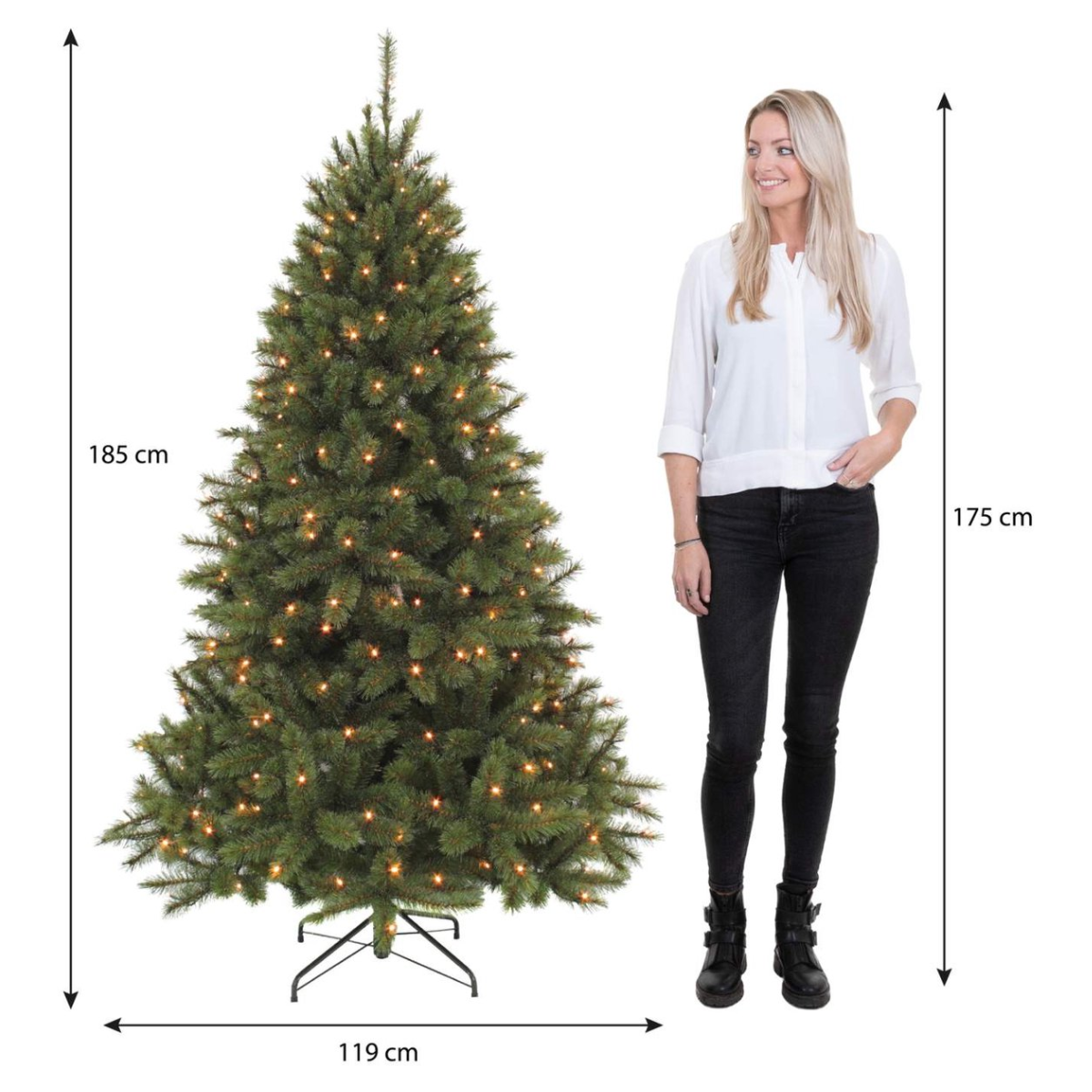 Künstlicher Weihnachtsbaum Bristlecone Fir Green, 185 cm, mit LED-Beleuchtung