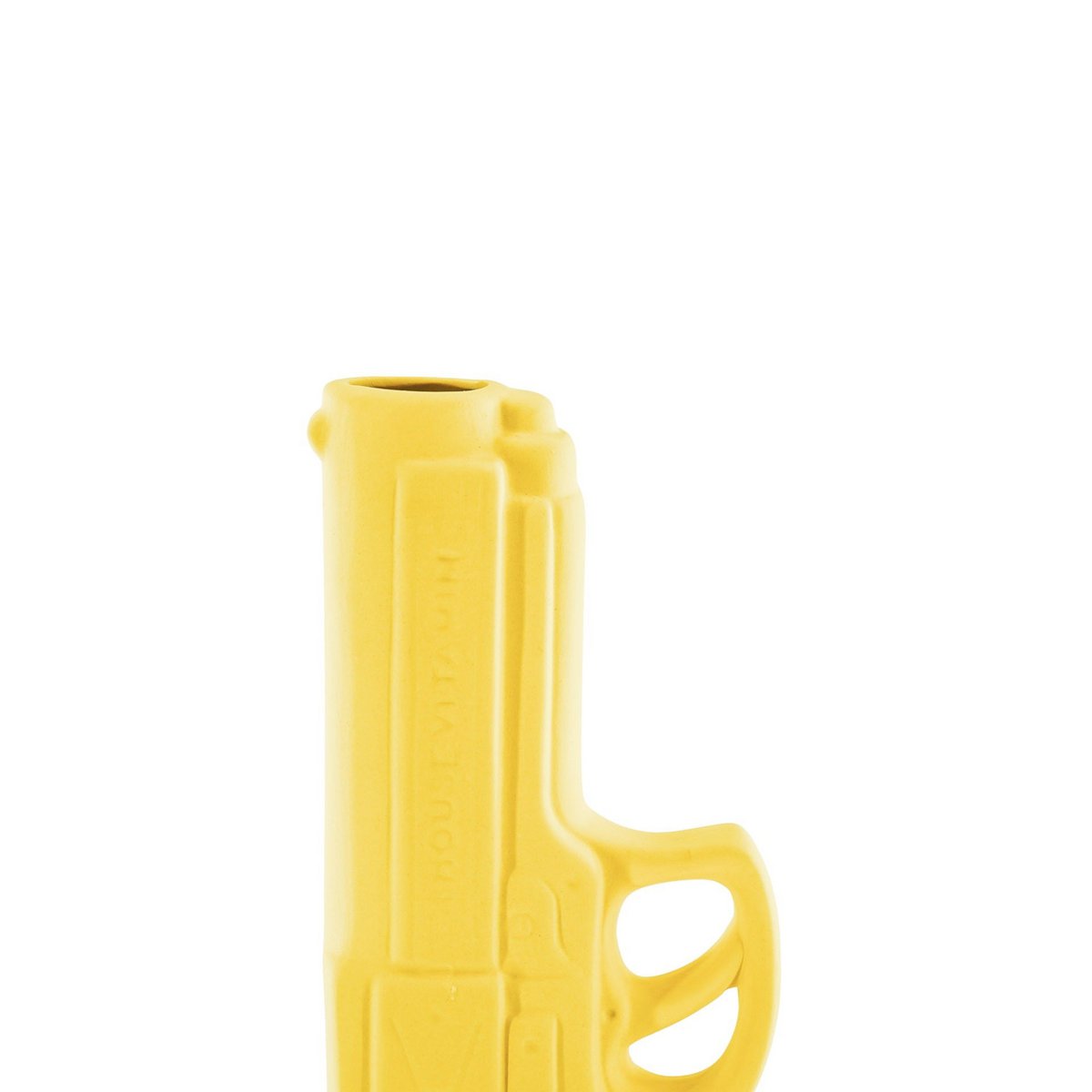 Vase - Waffe - Keramik - Neongelb - 15x9x23cm
