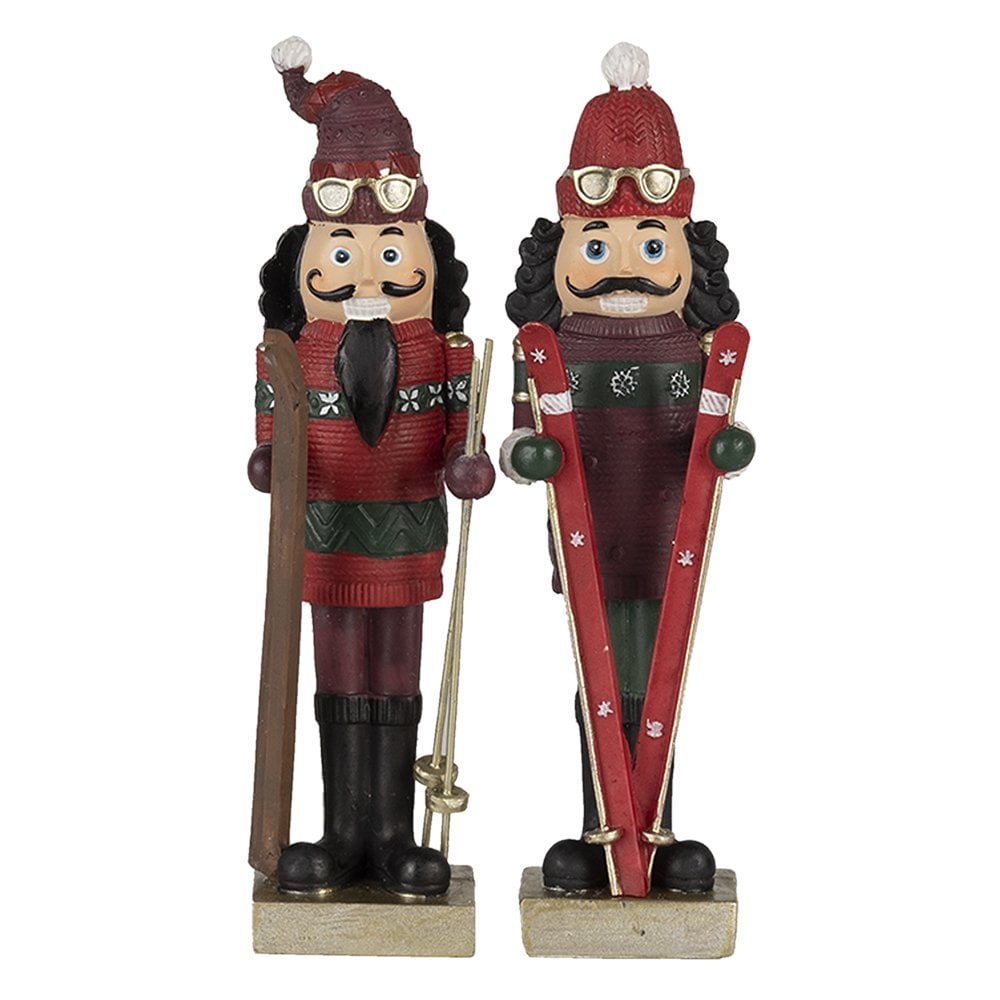 Dekorationsstatue Nussknacker Rot (2er-Set) 6x5x17 cm