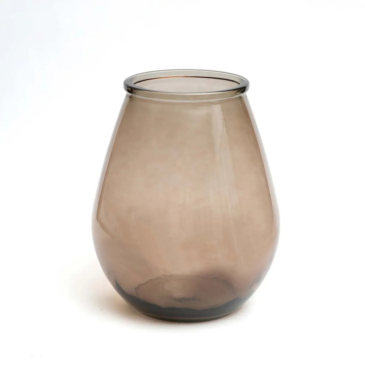 Vase Qiezi aus recyceltem Glas, Beige
