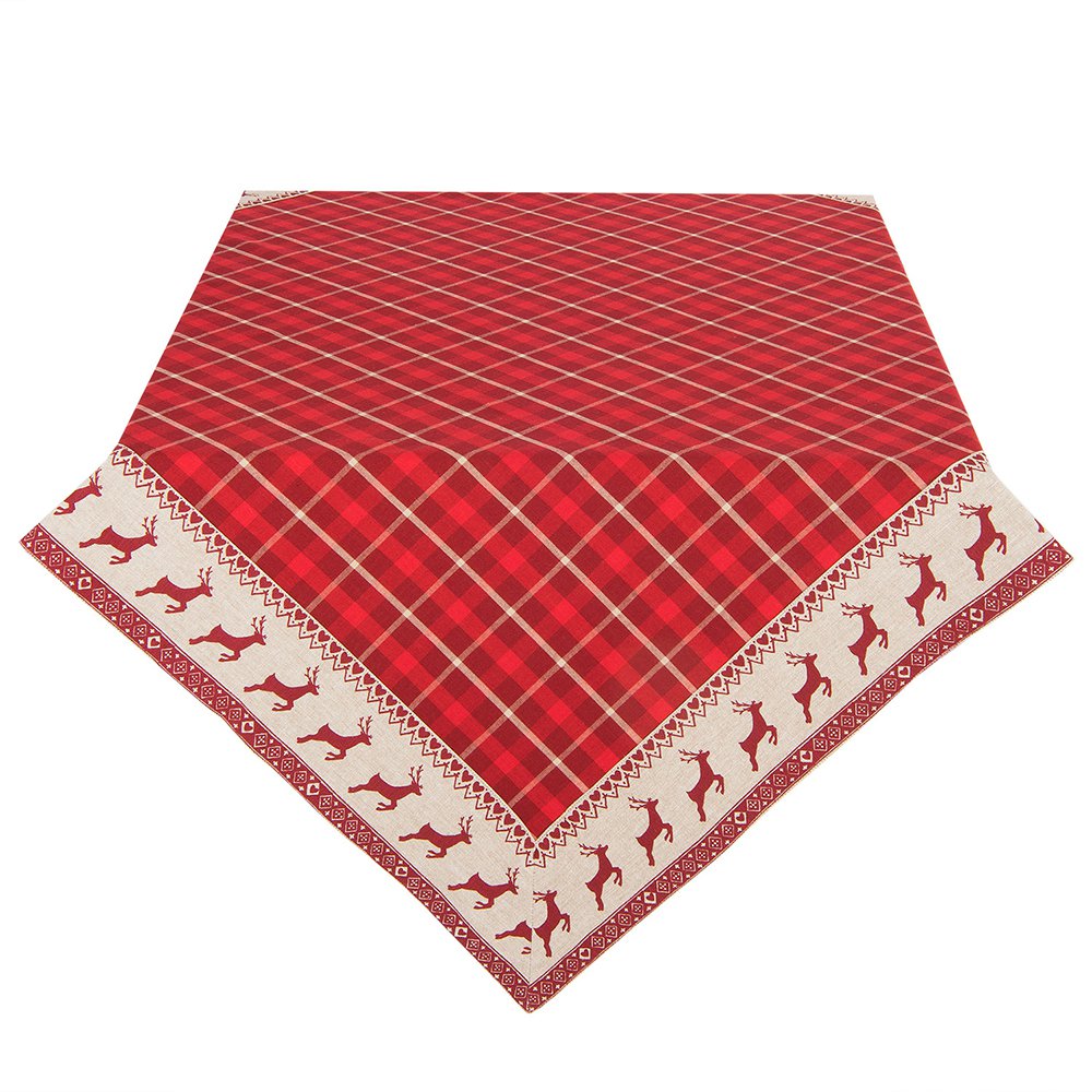Tischdecke Weihnachten Rot, Beige 130x180 cm