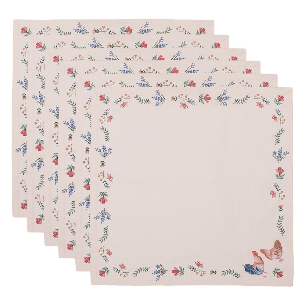Servietten Baumwolle 6er-Set Beige, Braun, Grün 40x40 cm