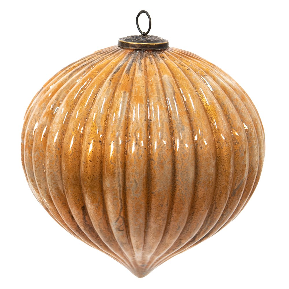 Weihnachtskugel XL Goldfarben, Glas und Metall Ø 25x25 cm