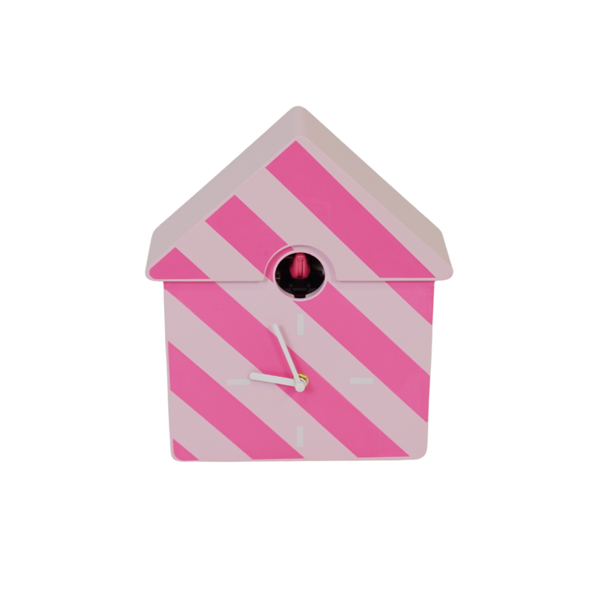 Uhr-Wand-Uhr-Kuckucks-Streifenmuster/Rosa 24x27x9cm
