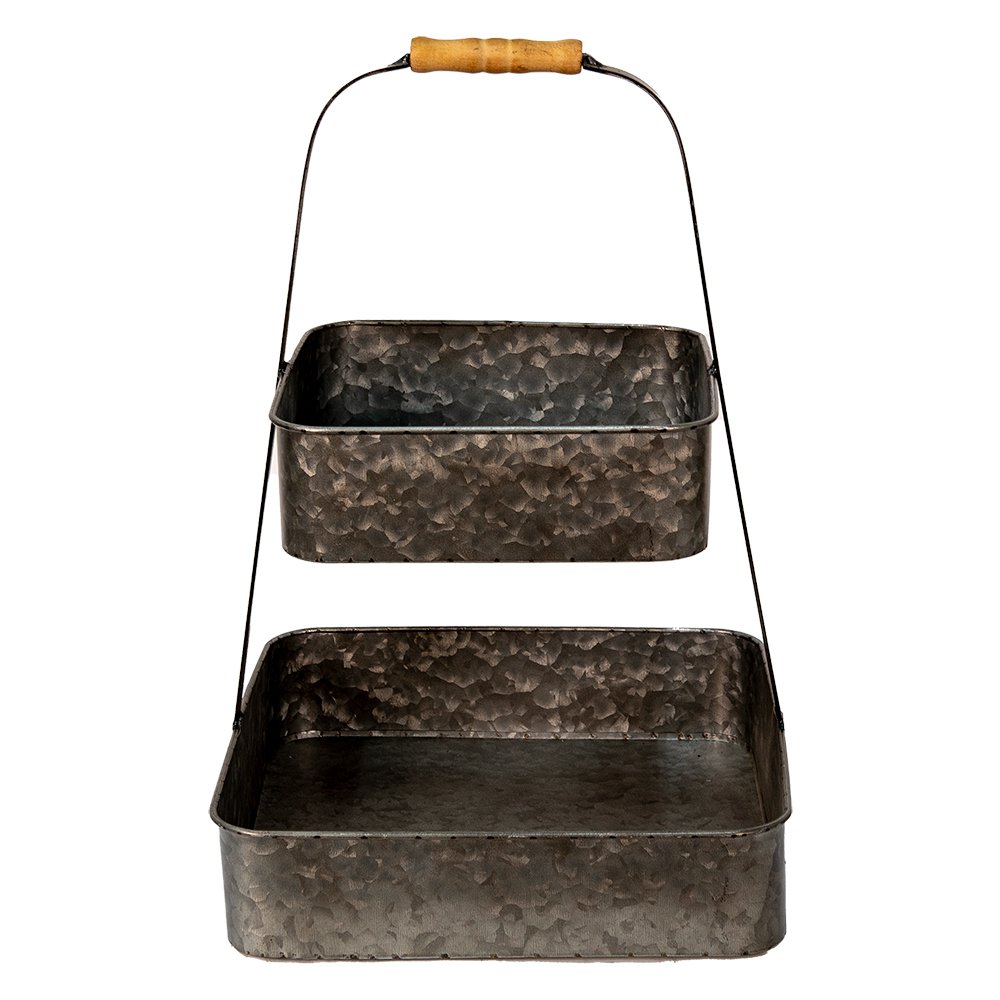 Etagere 2 Laags Grijs 31x31x47 cm