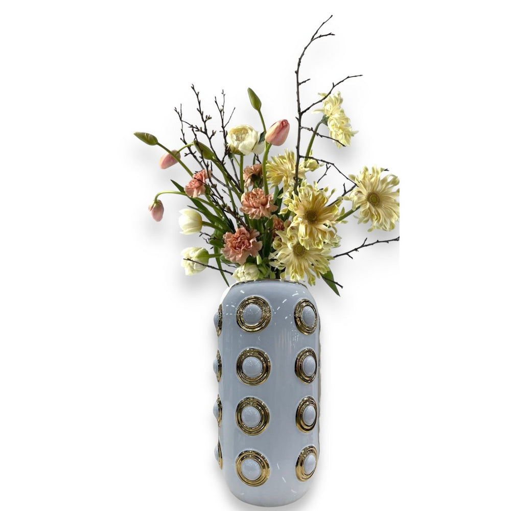 
                      
                        Goldene Vase mit 4 Kreisen (CV11617-14WIT)
                      
                    