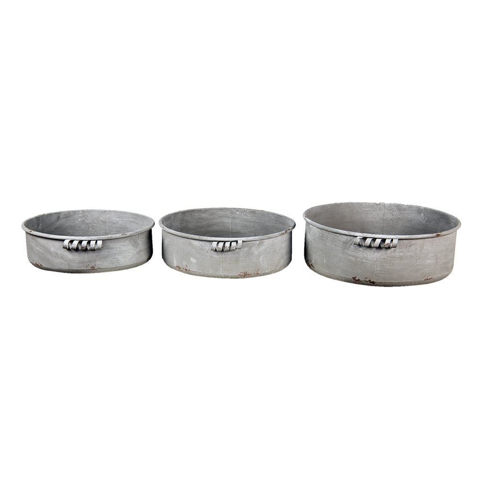Servierschalen-Set aus 3 Grijs (3) Ø 38x12 / Ø 34x10 / Ø 32x9cm