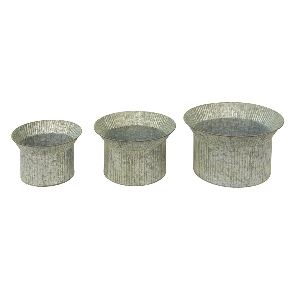 Pflanzenhalter Grau Ø 40x23 / Ø 34x21 / Ø 28x19 cm